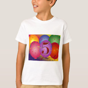 Camiseta 5o Decorações do balão da festa de aniversário