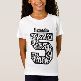 Camiseta 5o Nome feito sob encomenda de quatro anos V07E da