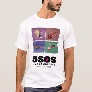 Camiseta 5SOS Tocando as Músicas