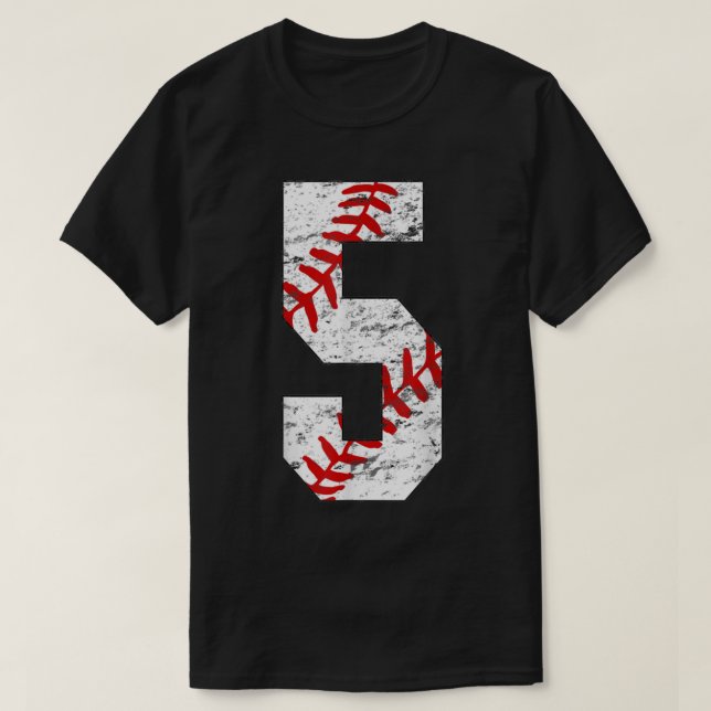 Camiseta 5th Birthday Baseball Big Number Five 5 Year Old B (Frente do Design)