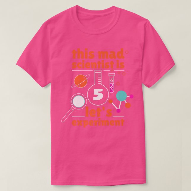 Camiseta 5th Birthday Five Bday Science Mad Scientist Chemi (Frente do Design)