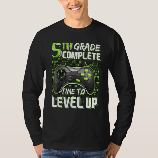 Camiseta 5th Grade Complete Time To Level Up Happy Last Day (Frente)