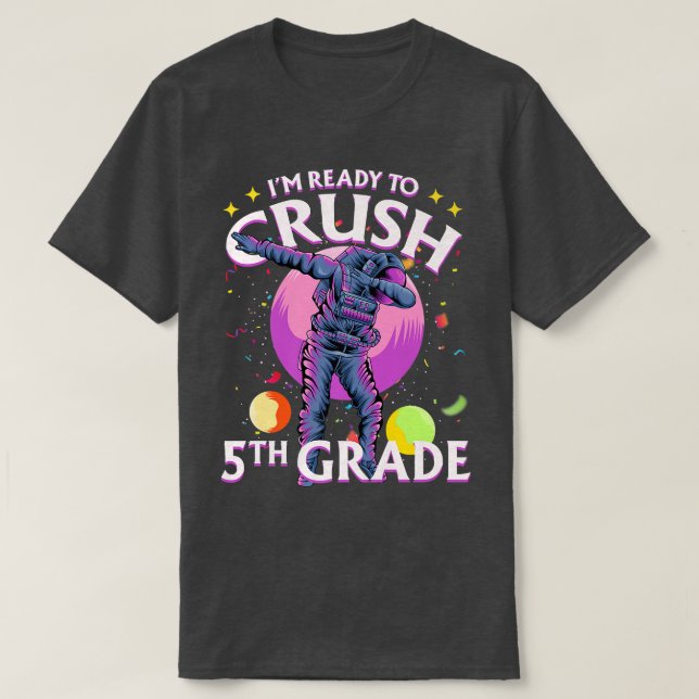 Camiseta 5th Grade Dabbing Astronaut Back to School Im Read (Frente do Design)