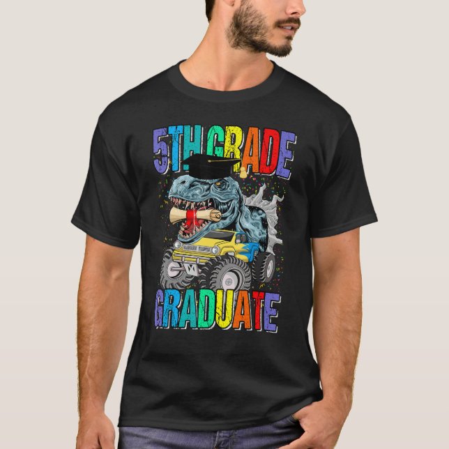 Camiseta 5th Grade Graduate Monster Truck Dinosaur Graduati (Frente)