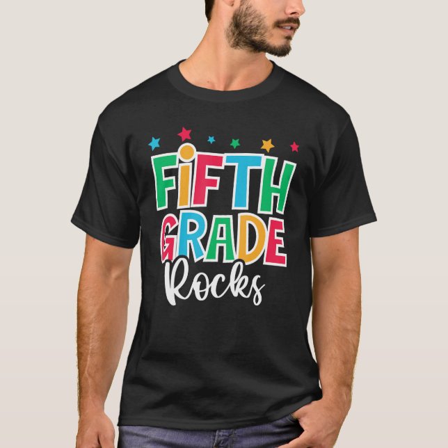 Camiseta 5th Grade Rocks First Day of School Welcome Back t (Frente)
