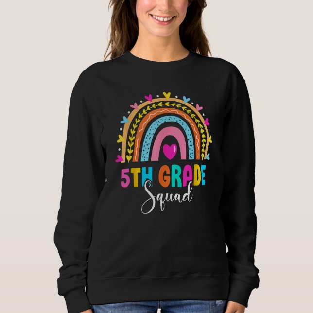 Camiseta 5th Grade Squad Back To School Rainbow Teachers Fi (Frente)