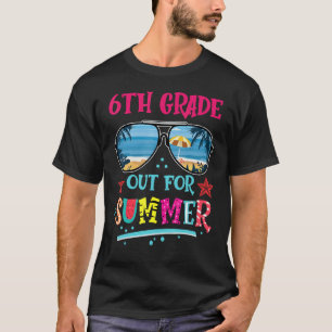 Camiseta 6º ano de férias de verão Feliz último dia de esco