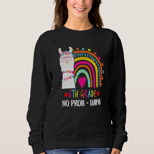 Camiseta 6º ano Llama Professor Arco-íris Sem Prob Back To  (Frente)
