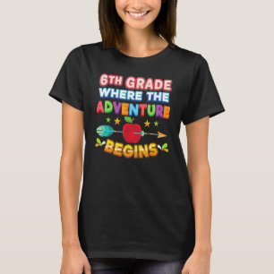 Camiseta 6º ano onde a aventura começa de volta à escola