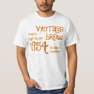 Camiseta 60º aniversário 1954 Vintage Brew White Dourado