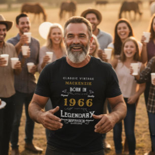 Camiseta 60º aniversário Adicione seu nome Nascer 1966 Lege
