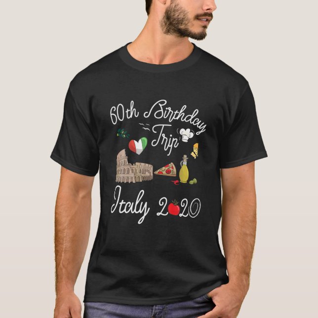 Camiseta 60º Aniversário da Viagem à Itália - Presente na E (Frente)