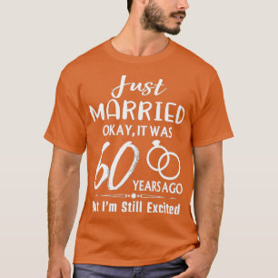 Camiseta 60º Aniversário de Casamento Casados há 60 Anos