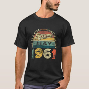 Camiseta 60º Aniversário Decoração Maio De 1961 Homens Mulh