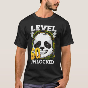 Camiseta 60º Aniversário do Urso de Panda Nível 60 Desbloqu