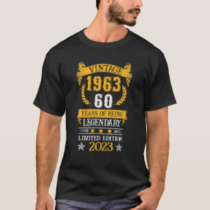 Camiseta 60º aniversário Gift Vintage 1963 Limited Edition