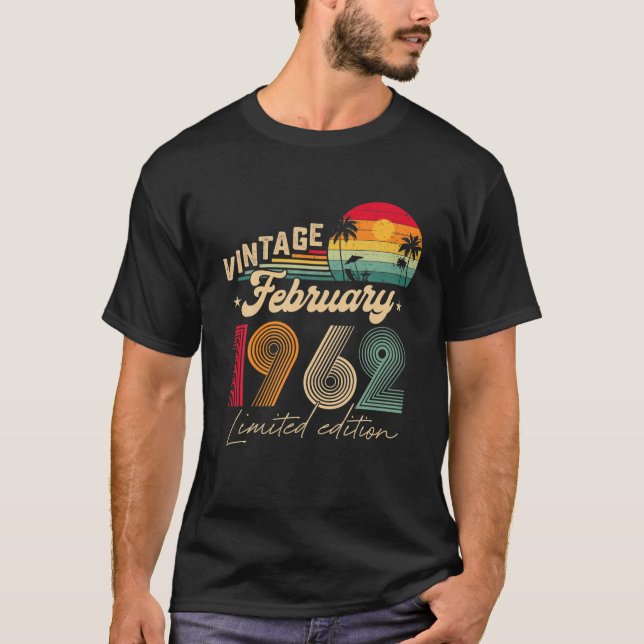 Camiseta 60º Aniversário Homens Presentes Vintage Fevereiro (Frente)