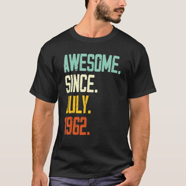Camiseta 60º Aniversário Impressionante Desde Julho De 1962 (Frente)