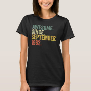 Camiseta 60º aniversário incrível desde setembro de 1962 60