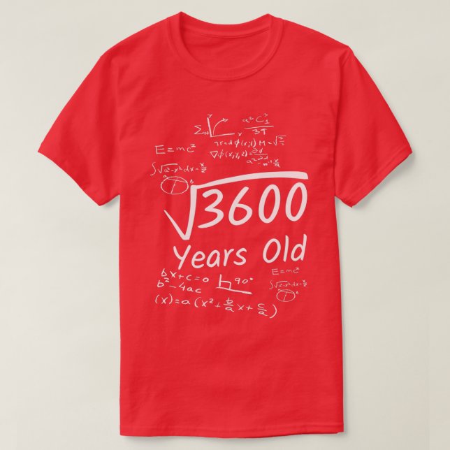 Camiseta 60º aniversário Matemática, 3600 anos, Raiz Quadra (Frente do Design)