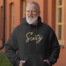 Camiseta 60º aniversário moderno Simples Sessenta Dourados