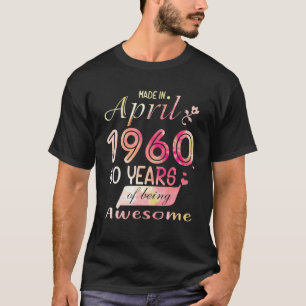 Camiseta 60º Aniversário Oferece Aquarela Para Mulheres N