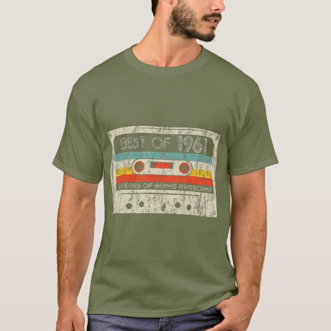 Camiseta 60º Aniversário Oferece Melhor De 1961 Retro Vinta (Frente)