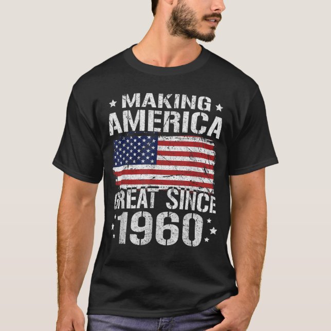 Camiseta 60º Aniversário Oferta de Bandeira Americana 1960  (Frente)