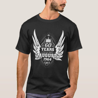 Camiseta 60º aniversário único desde agosto de 1964 asas