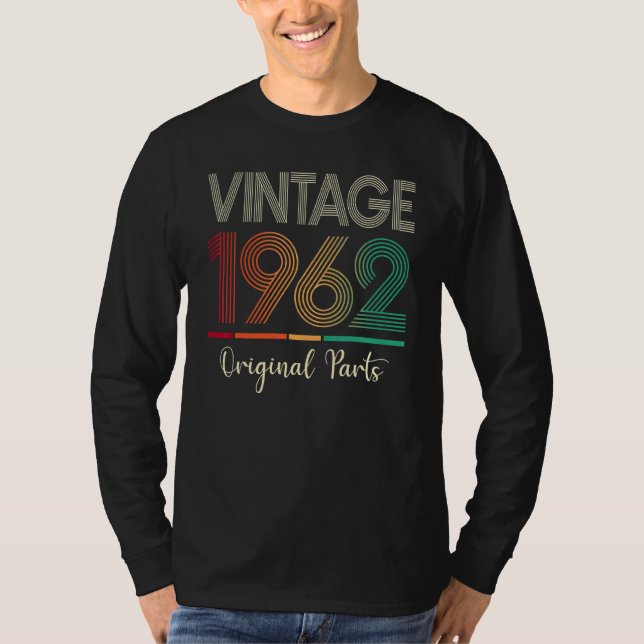 Camiseta 60º Aniversário Vintage 1962 Ano Aniversário 1962  (Frente)