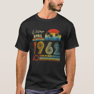 Camiseta 60º Aniversário Vintage Abril De 1962 Presente D