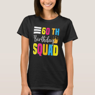 Camiseta 60º Parabéns Grupo Familiar de Bday Party Squad