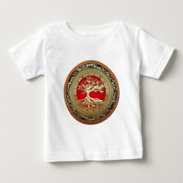 Camiseta [600] Treasure Trove: Celtic Tree of Life [Dourado (Frente)