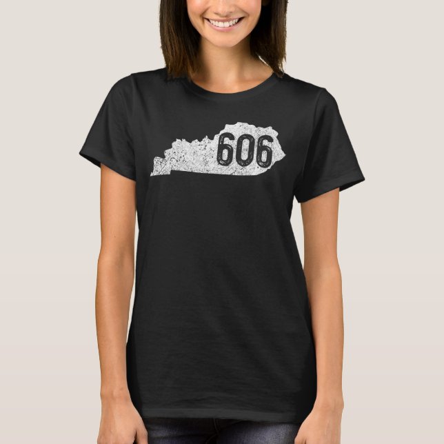 Camiseta 606 Mapa do Kentucky Morehead Pikeville Middlesbor (Frente)