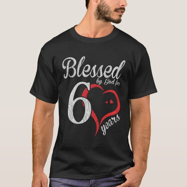 Camiseta 60.ª Abençoada Por Deus Feliz (Frente)
