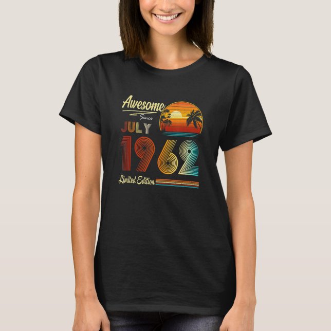 Camiseta 60. º aniversário 60 anos é incrível desde 1 de ju (Frente)