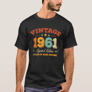 Camiseta 60. º aniversário 60 anos Vintage 1961