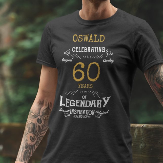 Camiseta 60.º aniversário do Dourado Homem Negro (Criador carregado)