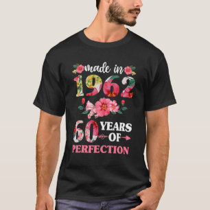 Camiseta 60.º Aniversário Para As Mulheres Feitas Em 1962 6