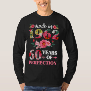 Camiseta 60.º Aniversário Para As Mulheres Feitas Em 1962 6