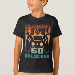 Camiseta 60.º aniversário para homens Nível 60 Jogador Desb