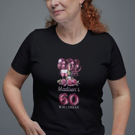 Camiseta 60.º aniversário personalizado Vinho de luxo e bal