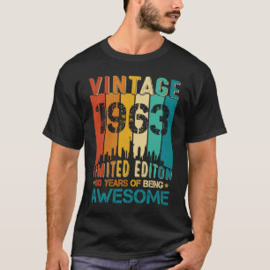 Camiseta 60.º Aniversário Vintage 1963 60 Anos De Aweso