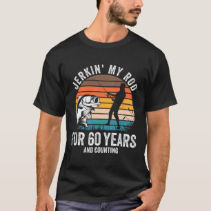 Camiseta 60.º Presente De Aniversário Para Os Pescadores