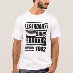 Camiseta 60.a Legendária De Aniversário Desde Fevereiro De 