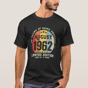 Camiseta 60 anos Agosto de 1962 60º aniversário