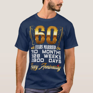 Camiseta 60 Anos Casados Engraçados 60 Anos De Casamento