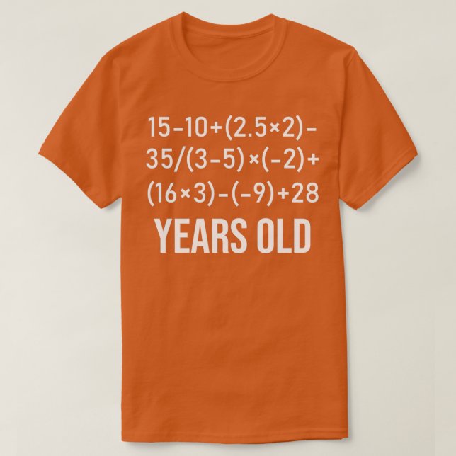 Camiseta 60 anos de idade Equação Engraçada em Álgebra 60.º (Frente do Design)