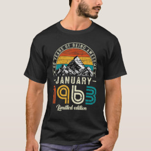 Camiseta 60 anos de idade Janeiro de 1963 60º aniversário