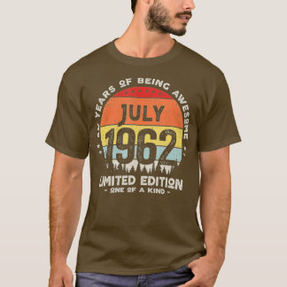 Camiseta 60 anos de idade julho de 1962 Edição limitada, 60